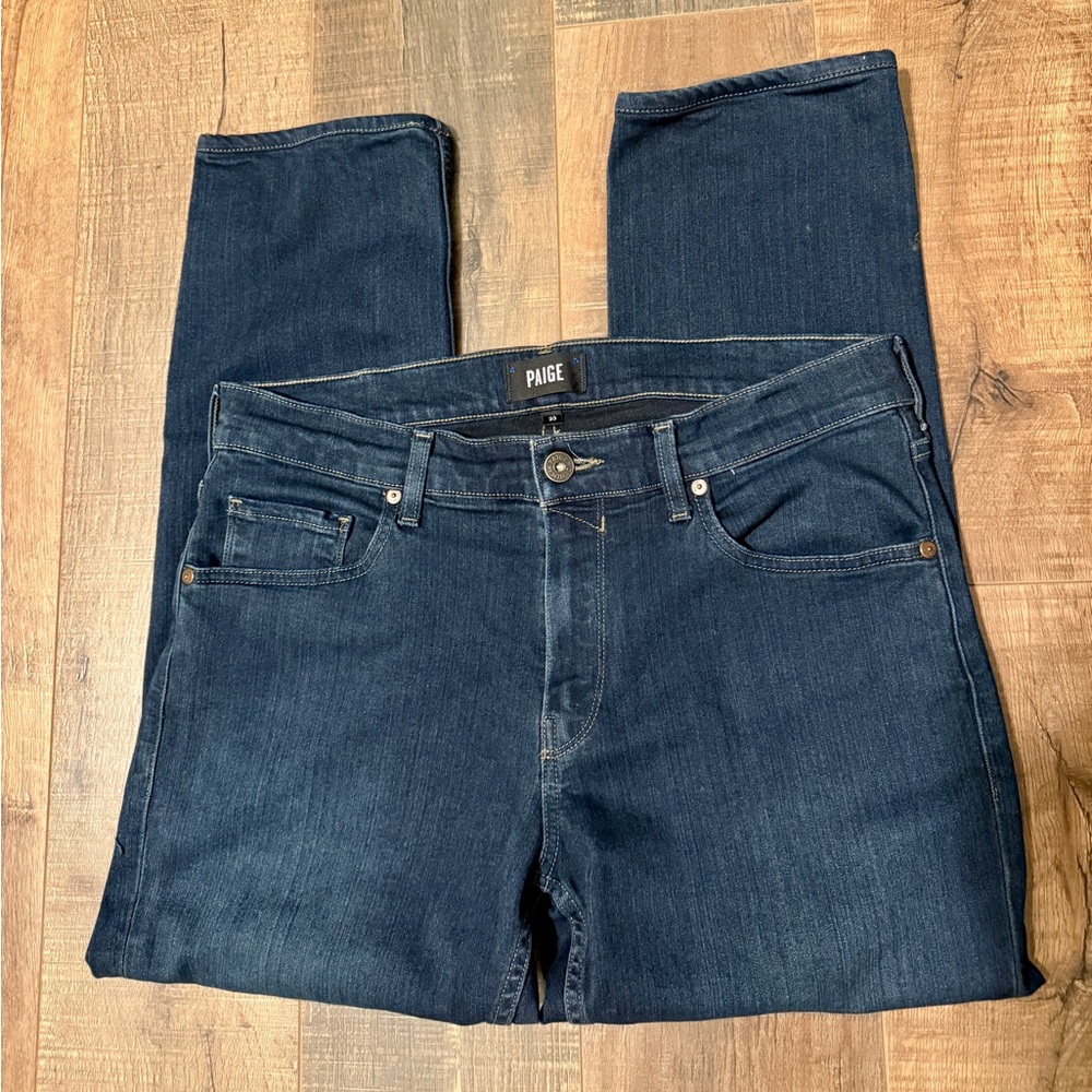PAIGE Men's Straight Leg Jeans - Dark Blue SZ 33